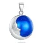 Bola de Grossesse en Cuivre Argenté avec Pendentif Demi-Lune et Ciel Étoilé.