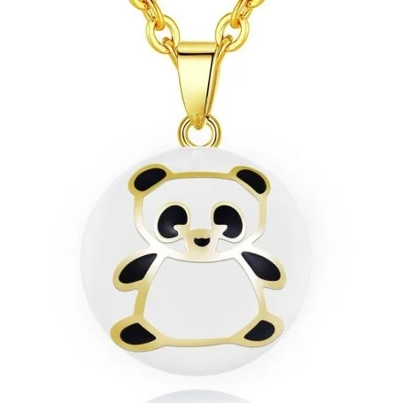 Bola de grossesse - Collier doré et Pendentif Panda